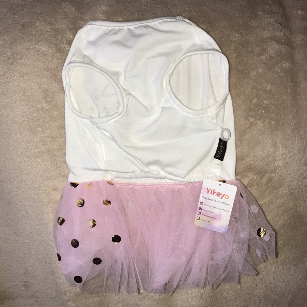 Yikeyo doggy dress with bunny 🐰 rabbit dots and floral design New - Picture 2 of 5